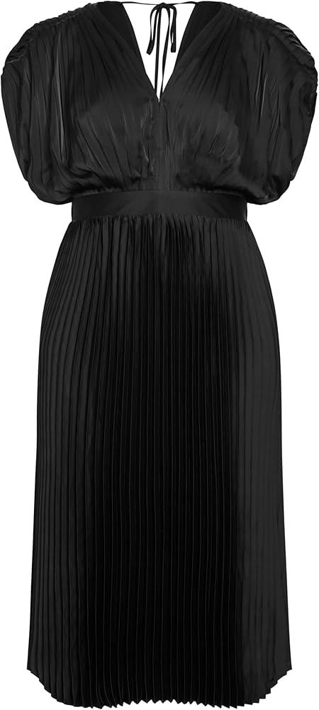 City Chic Women's Plus Size Dress - Henley Midi, 12 Black at